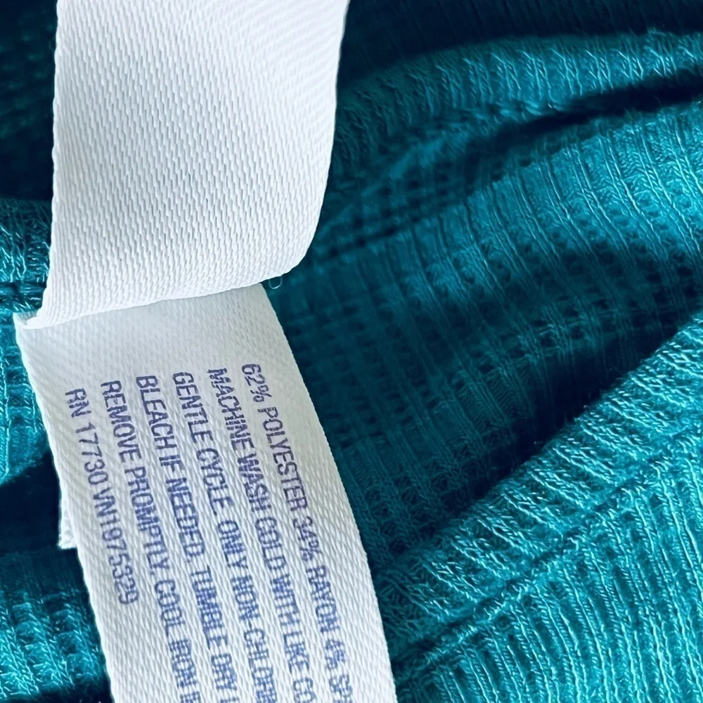 STARS Above Women's Turquoise Teal Blue Textured Knit Pajama Shorts 2pc Set